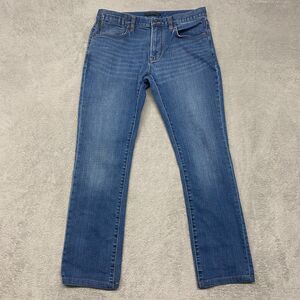 John Varvatos Jeans‎ Mens 32x29 Blue Straight Leg Medium Wash Cotton Distressed